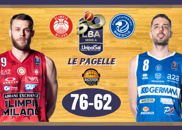 Legabasket: le triple di Ricci lanciano Milano contro Brescia, le pagelle
