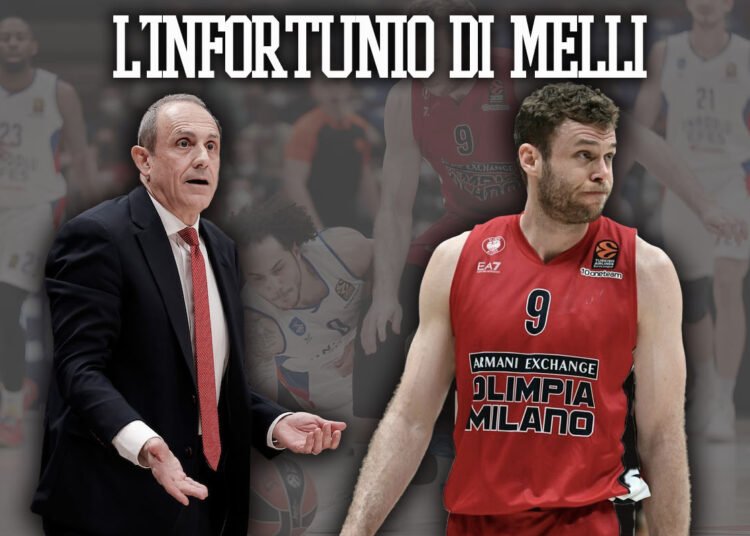 Eurolega: altra tegola Olimpia, ufficiali i tempi di recupero di Melli