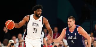 Nikola Jokic (Serbia National Team, Denver Nuggets in NBA), Joel Embiid (Team USA, Philadelphia 76ers in NBA); IPA Agency.