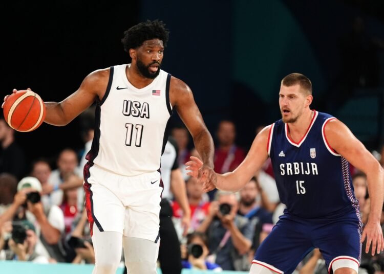 Nikola Jokic (Serbia National Team, Denver Nuggets in NBA), Joel Embiid (Team USA, Philadelphia 76ers in NBA); IPA Agency.